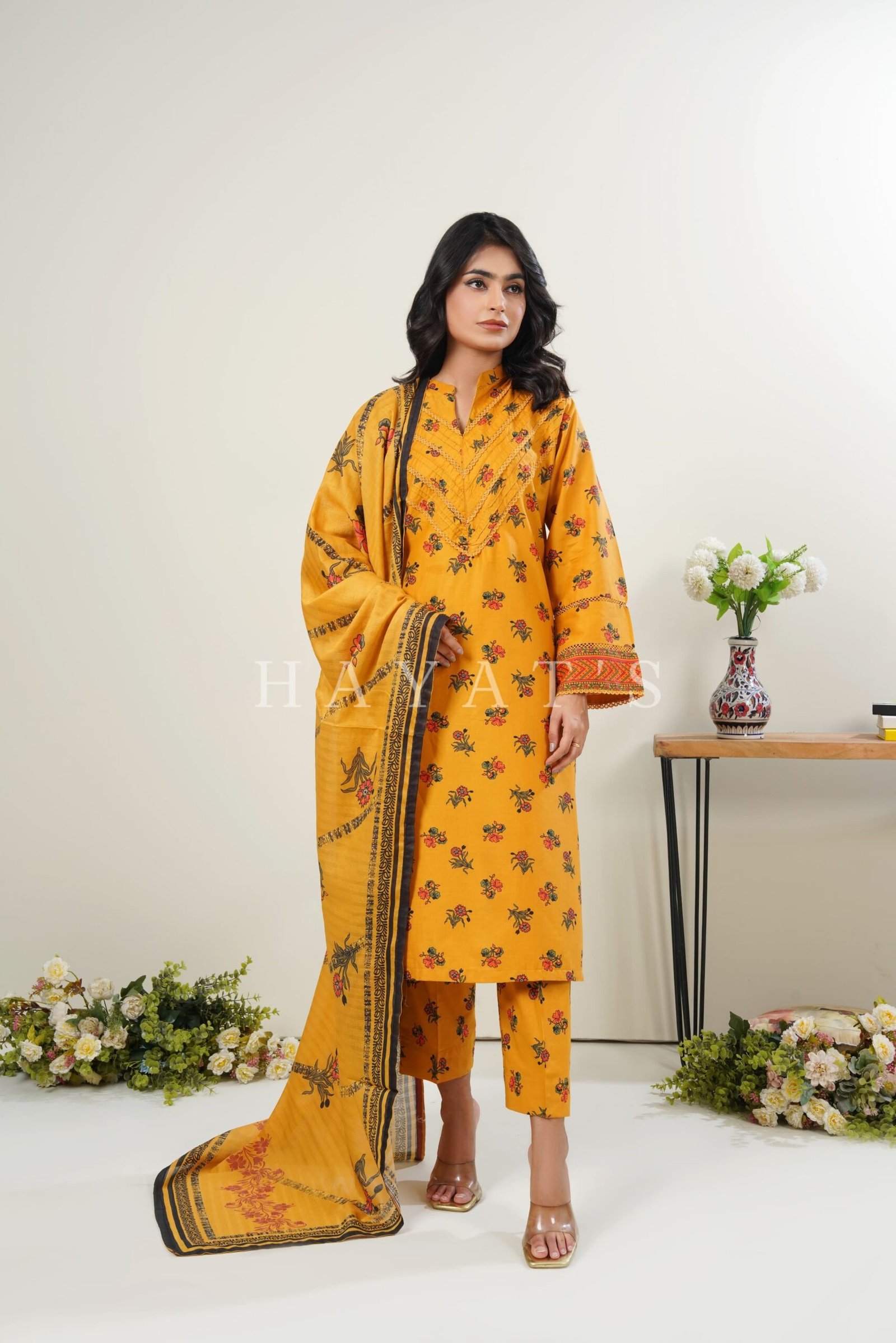 Rang-e-Hayat 3PC Mustard Gold