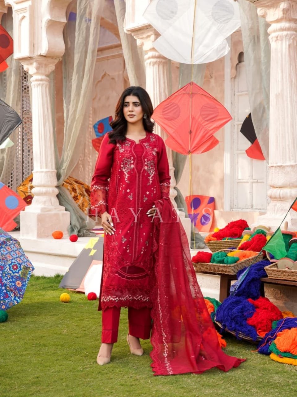 Gul-e-Bahar 3PC Crimson Red