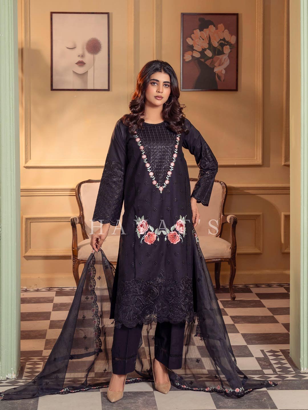 Noor-e-Hayat 3PC Black