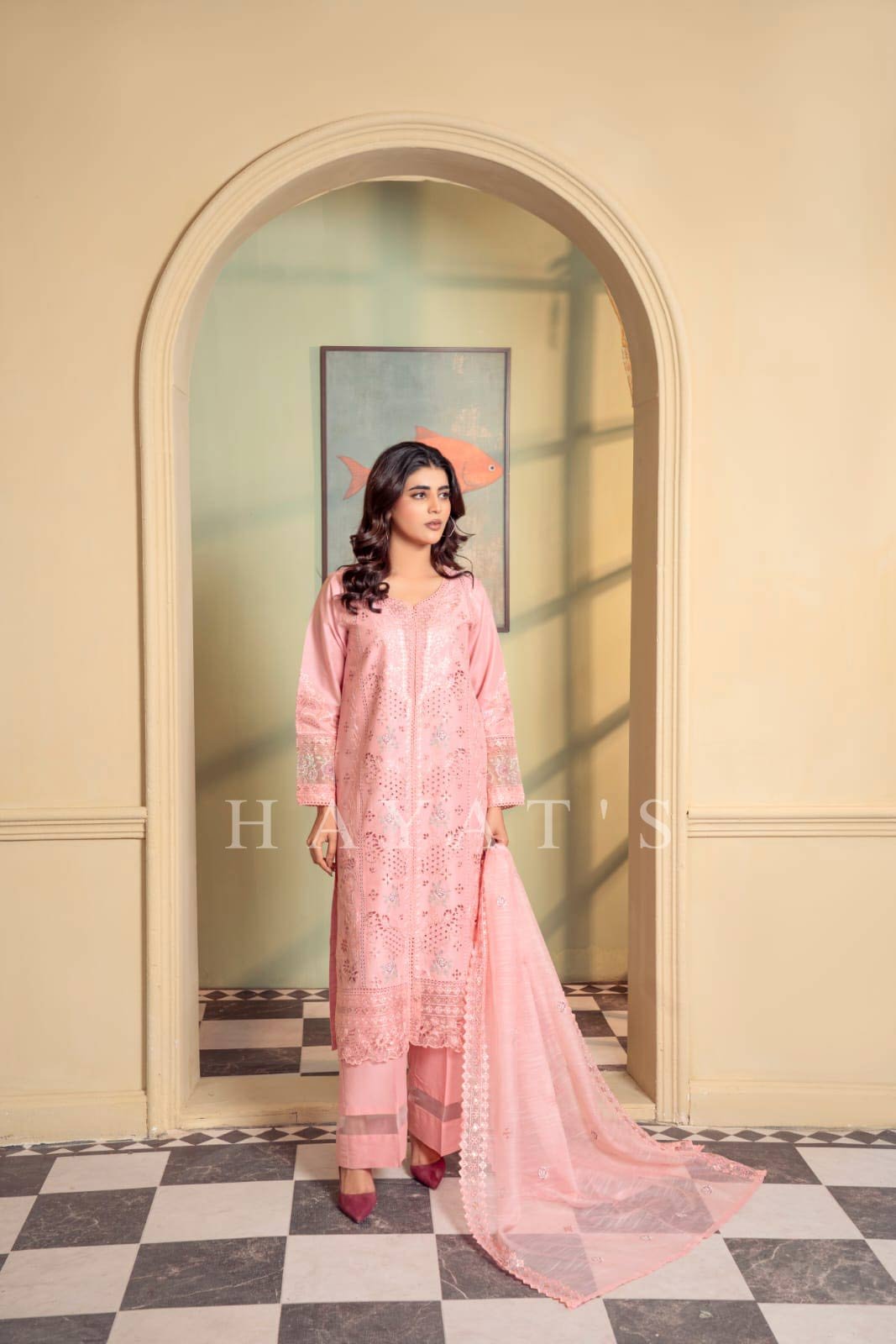 Noor-e-Hayat 3PC Pink