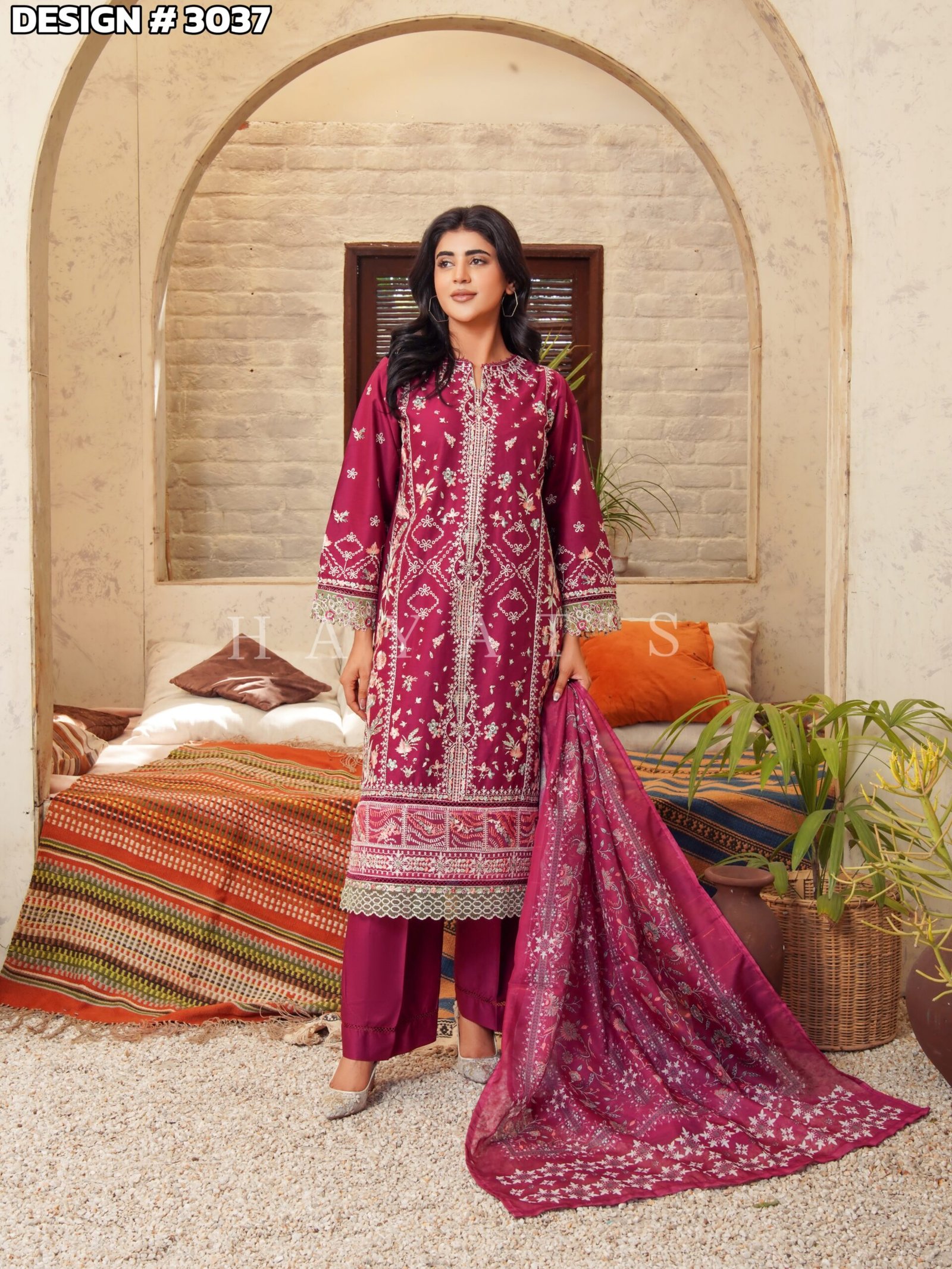Mehak-e-Hayat Deep Plum - 3037