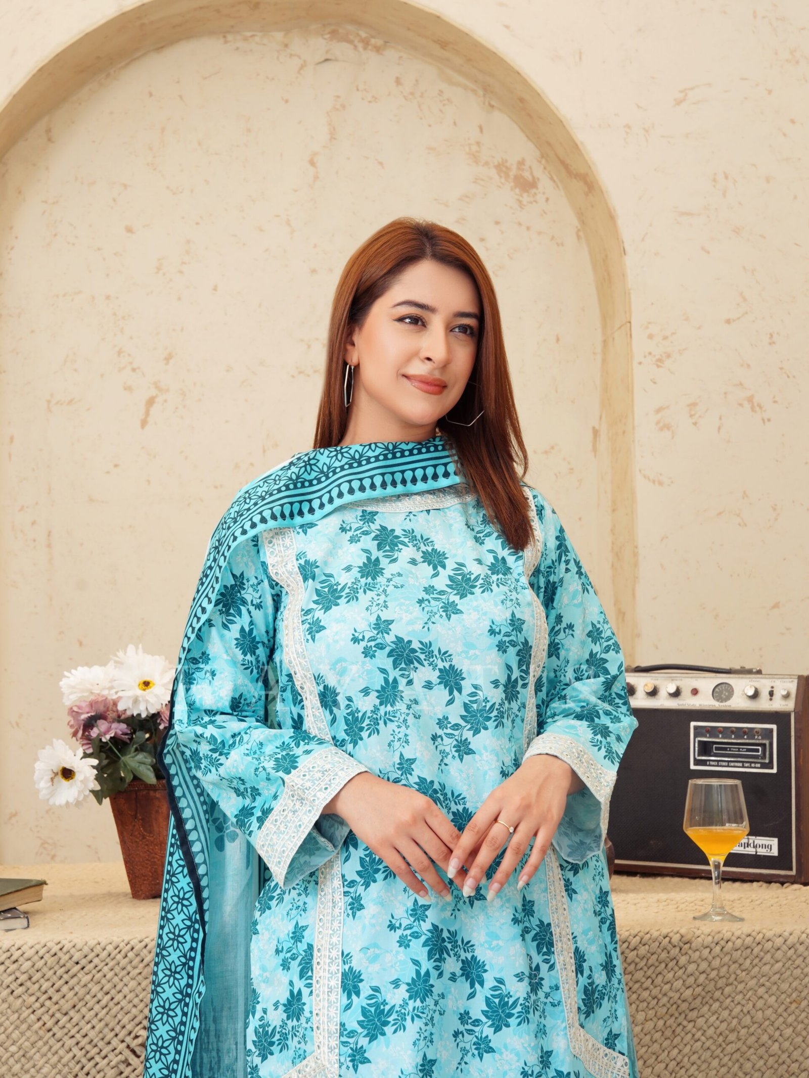 Eid Elan - Summer Edition 3Pc Aqua Bloom