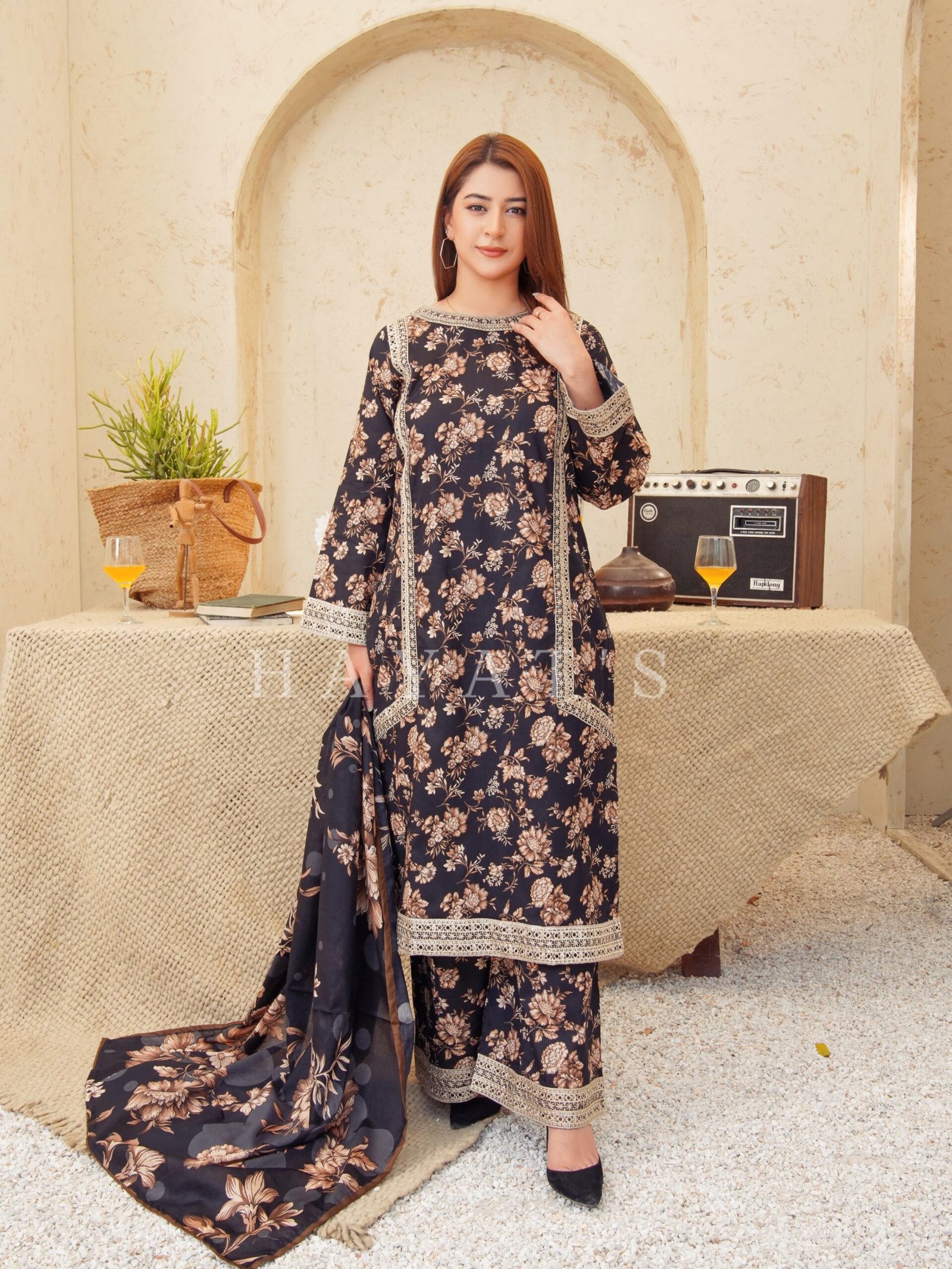 Eid Elan - Summer Edition 3Pc Coffee Charcoal
