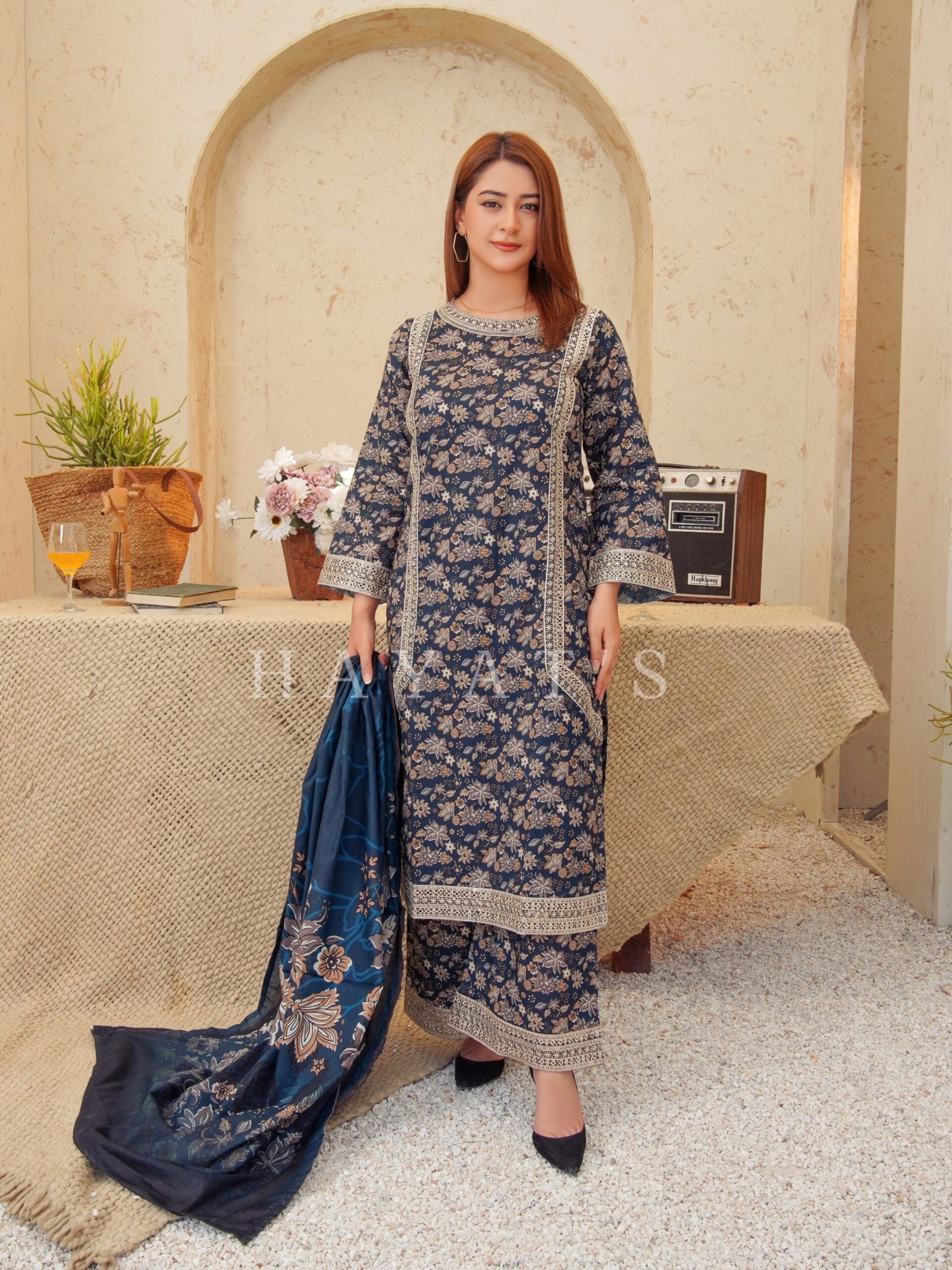 Eid Elan - Summer Edition 3Pc Indigo Bloom