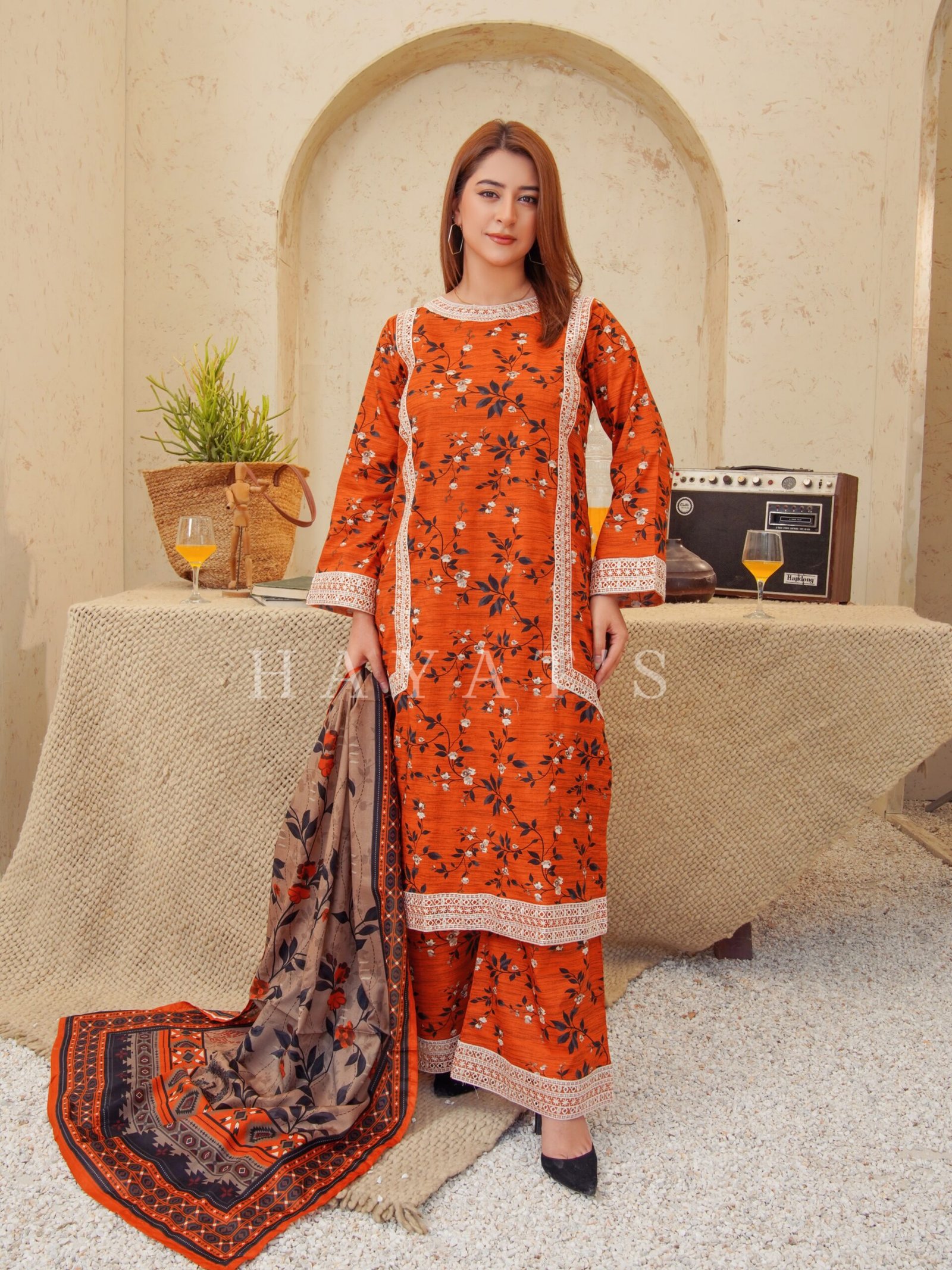 Eid Elan - Summer Edition 3Pc Rust Ember