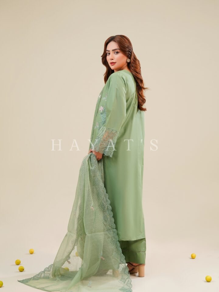 Zeenat-e-EID Vol 2  3PC Sage Bloom  HAYAT'S COLLECTIONS
