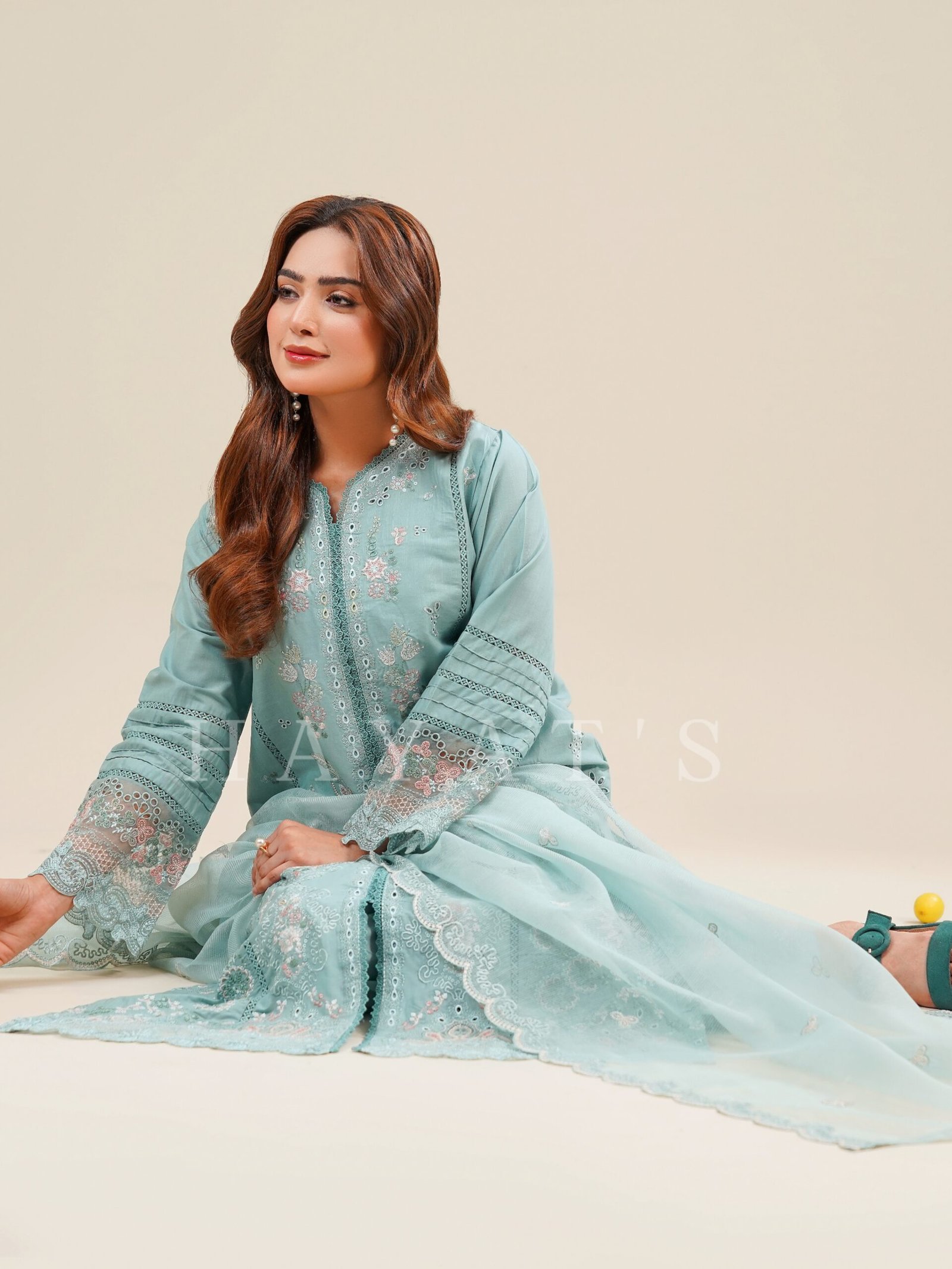 Zeenat-e-EID Vol 2 - 3PC Seafoam Elegance