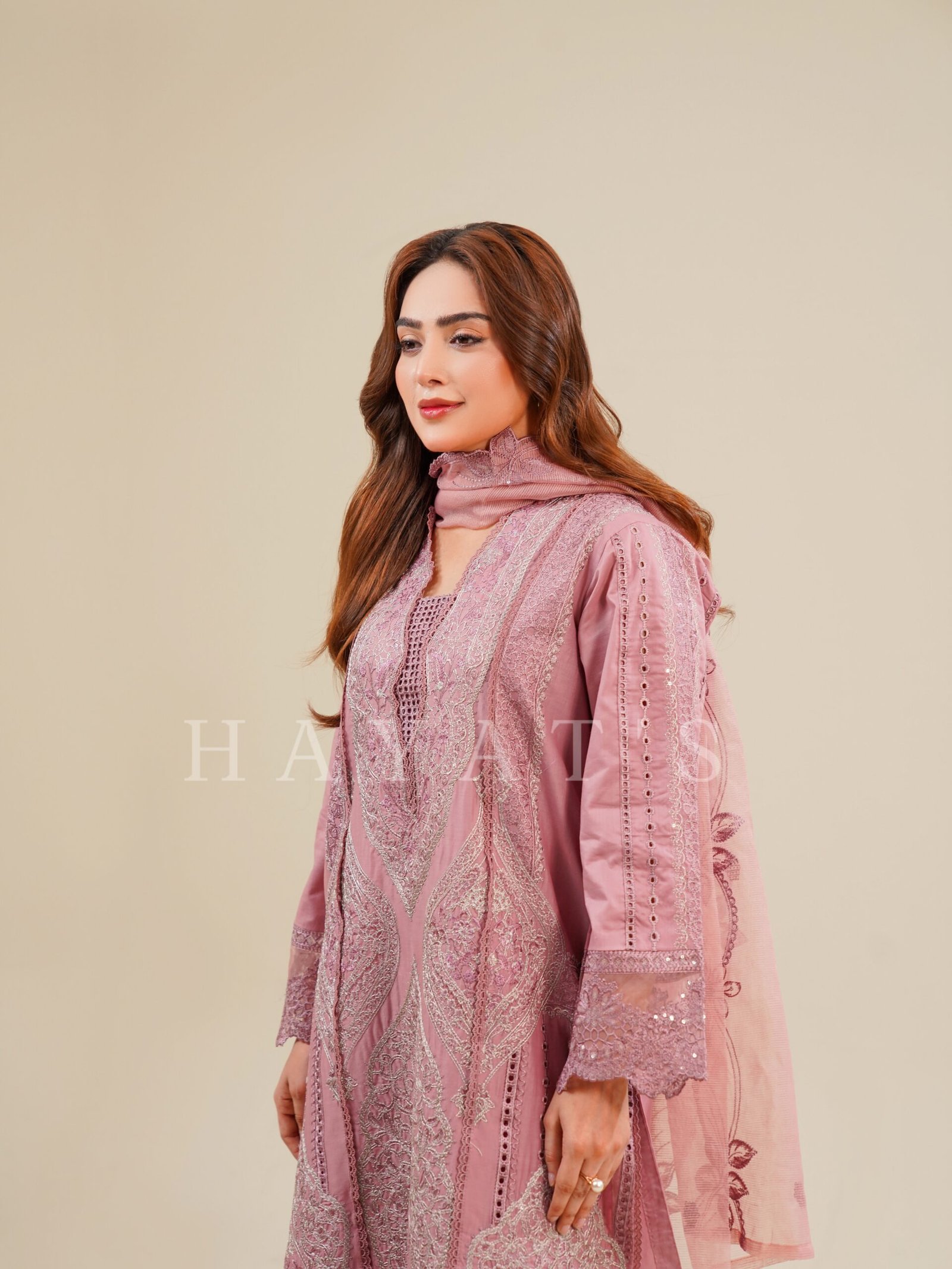 Zeenat-e-EID Vol 2 - 3PC Vintage Rose Pink