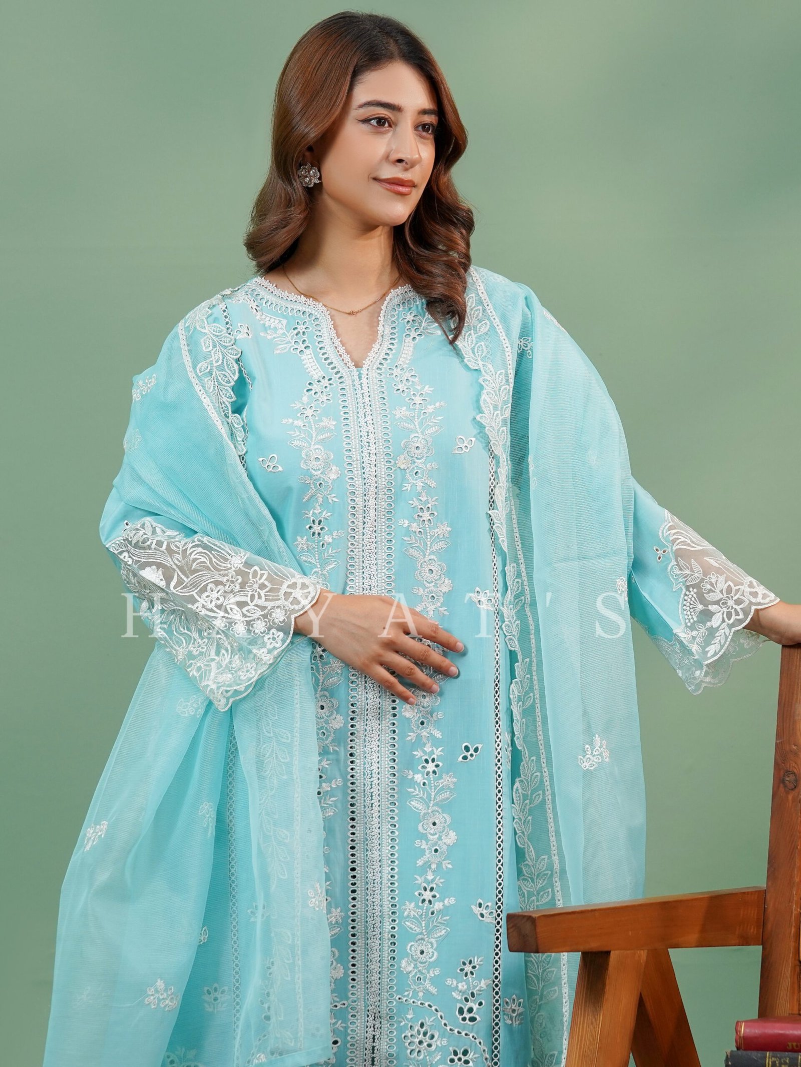 Husn-e-Hayat Vol 35 - 3PC Ice Blue