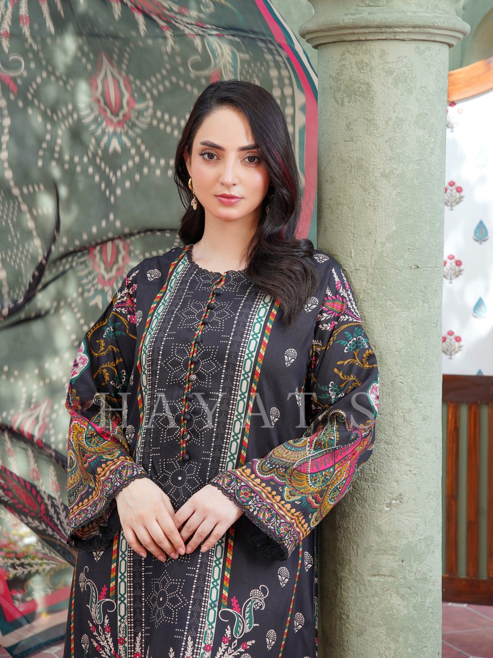 Viscose Kaftan - Charcoal Black