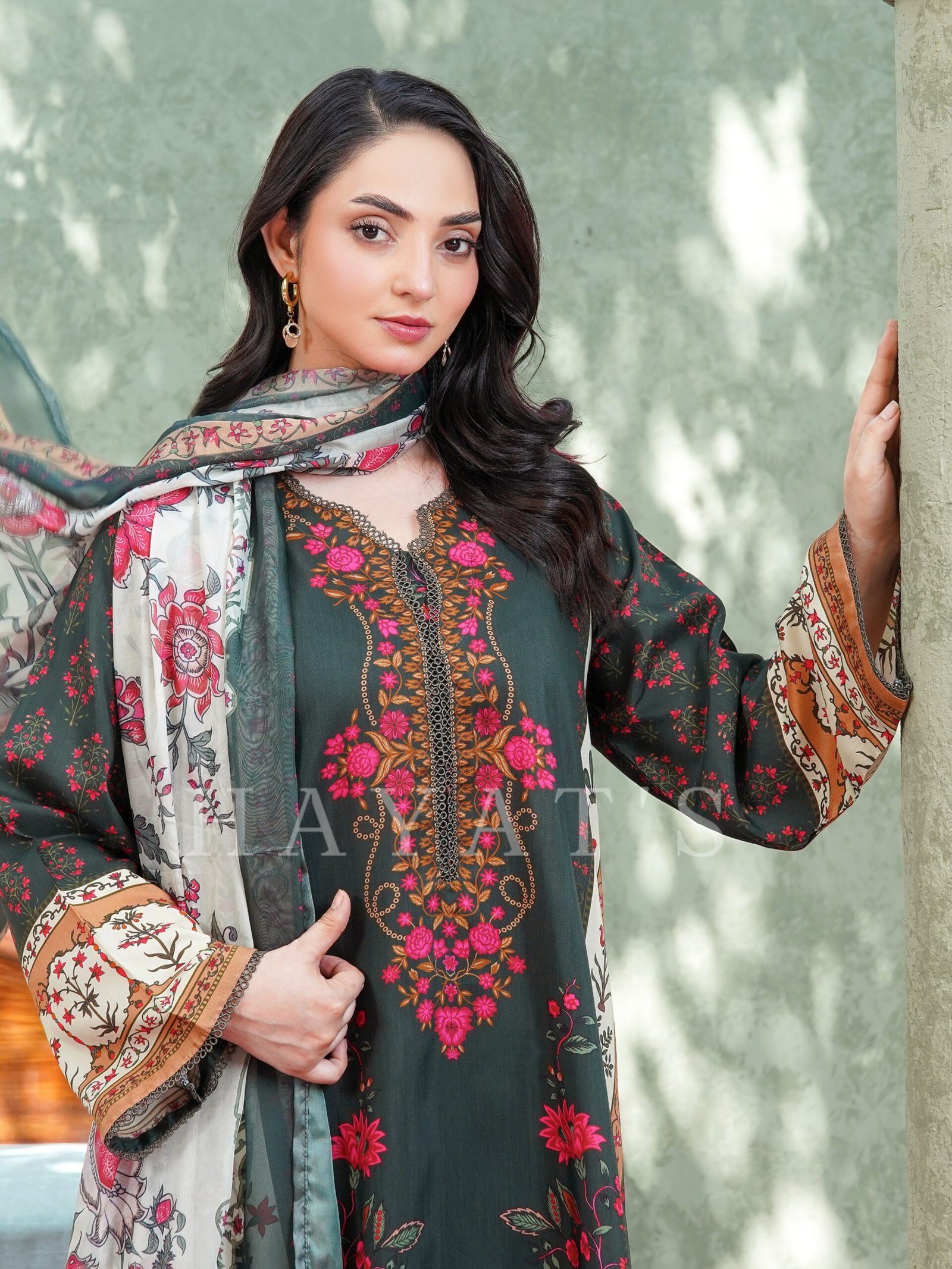Viscose Kaftan - Dark Green