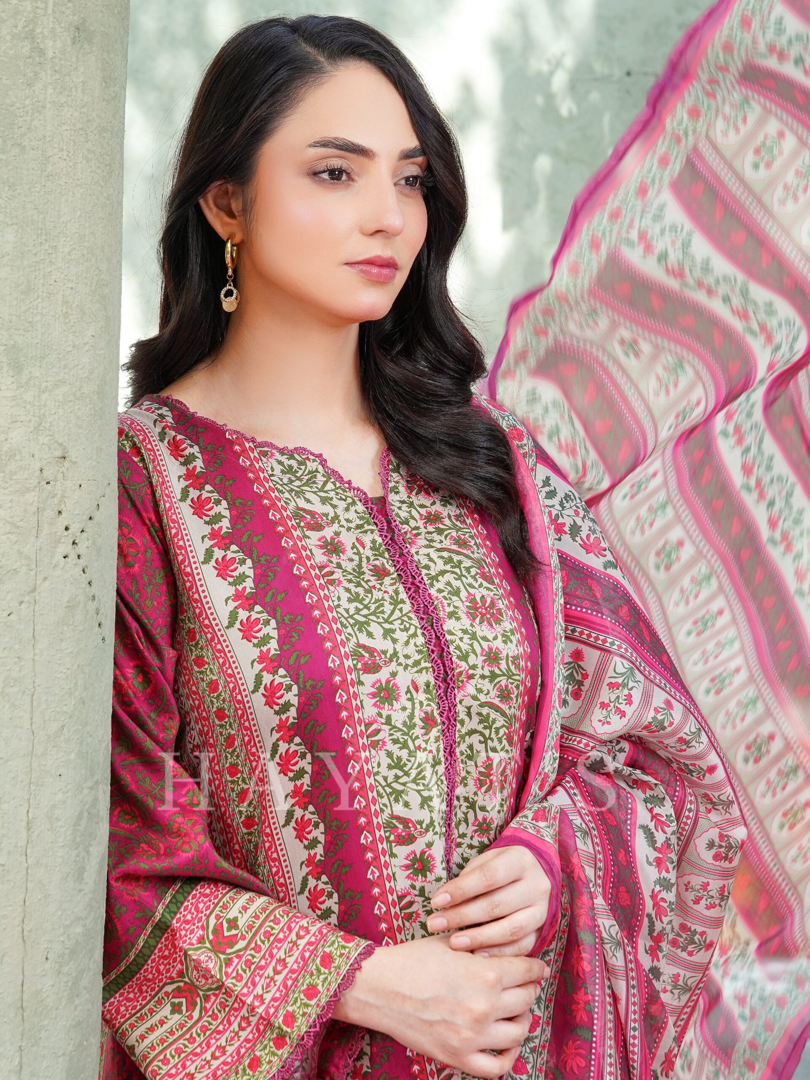 Viscose Kaftan - Magenta Pink